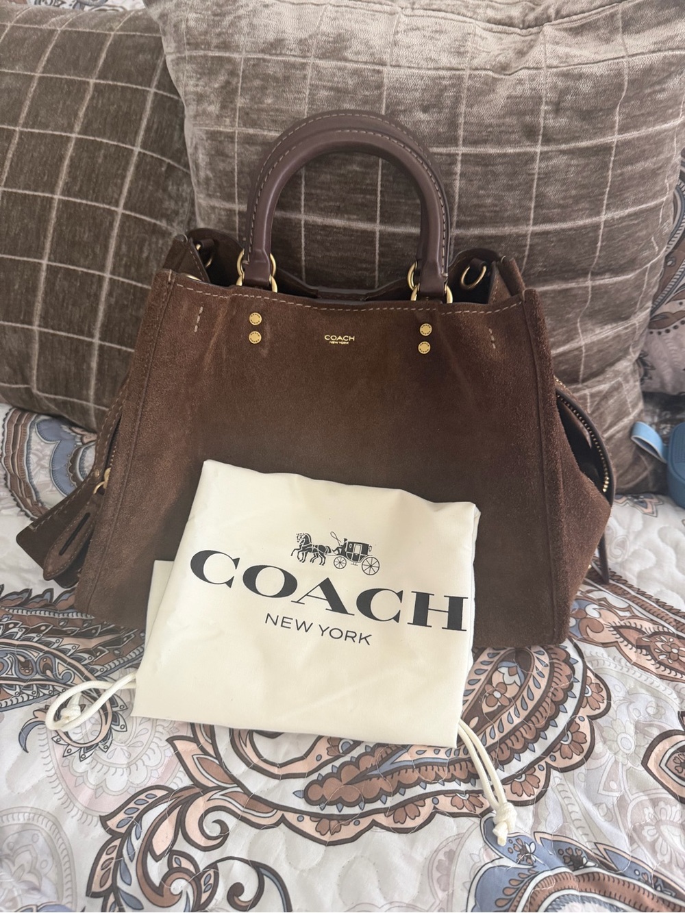 COACH Rogue 31 Suede Leather Satchel Bag